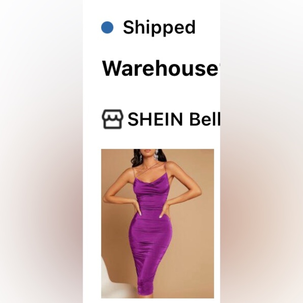 SHEIN Vibrant Purple Dress Bodycon Bundle with mesh lavender top